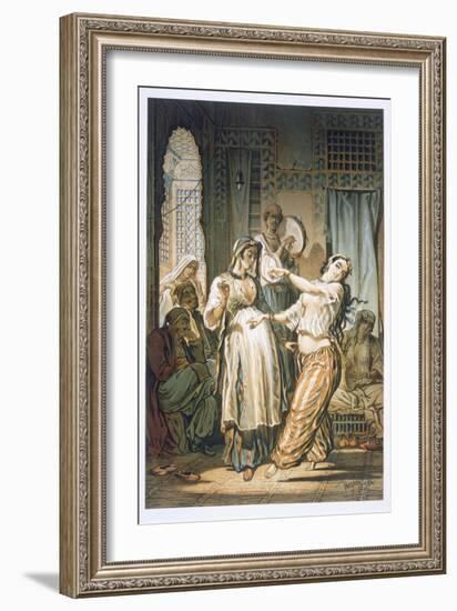 Egyptian Belly Dancer, from Souvenir of Cairo, 1862-Amadeo Preziosi-Framed Giclee Print