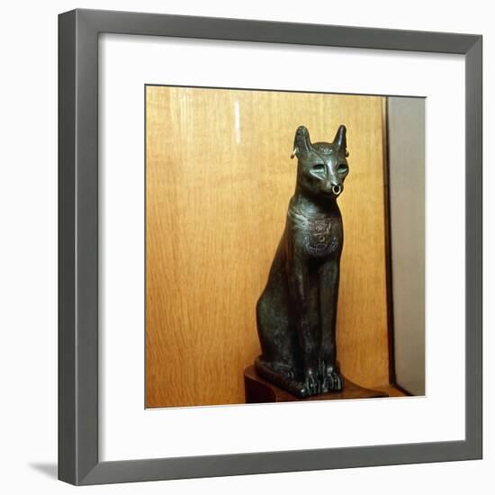 Egyptian Bronze Cat, Sacred to the Goddess Bastet, Roman Period. c664BC-332 BC-Unknown-Framed Giclee Print