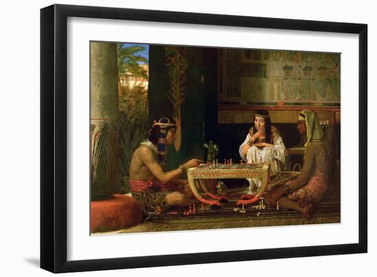 Egyptian Chess Players, 1865 (Oil on Panel)-Sir Lawrence Alma-Tadema-Framed Giclee Print