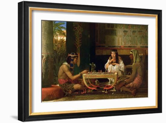 Egyptian Chess Players, 1865 (Oil on Panel)-Sir Lawrence Alma-Tadema-Framed Giclee Print