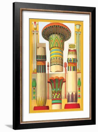 Egyptian Columns-Racinet-Framed Art Print