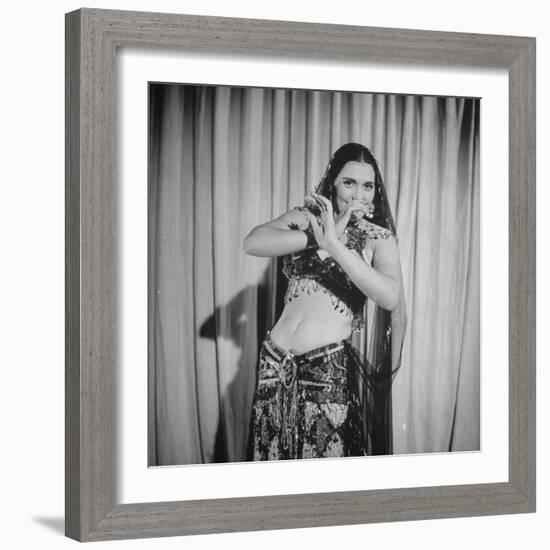 Egyptian Dance and Film Star Tahia Carioca Doing Belly Dance-Bob Landry-Framed Premium Photographic Print