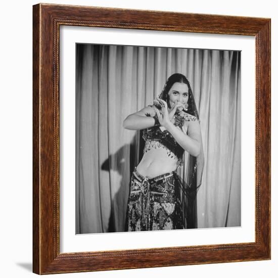 Egyptian Dance and Film Star Tahia Carioca Doing Belly Dance-Bob Landry-Framed Premium Photographic Print