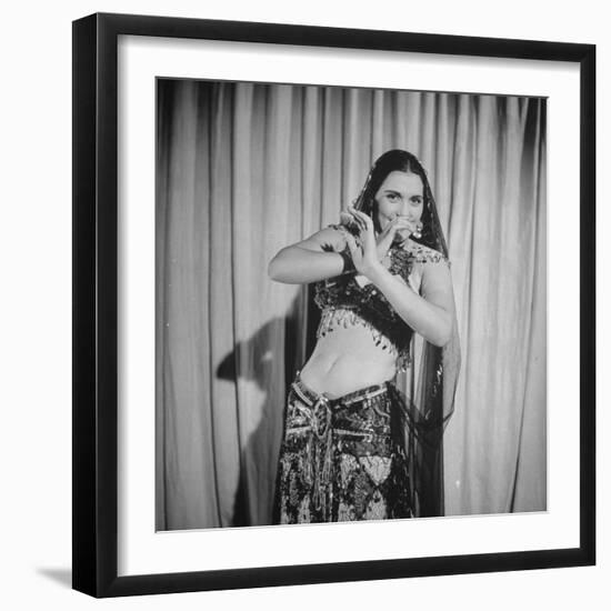 Egyptian Dance and Film Star Tahia Carioca Doing Belly Dance-Bob Landry-Framed Premium Photographic Print