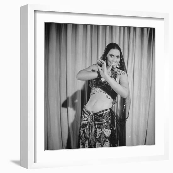 Egyptian Dance and Film Star Tahia Carioca Doing Belly Dance-Bob Landry-Framed Premium Photographic Print