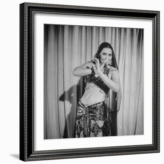 Egyptian Dance and Film Star Tahia Carioca Doing Belly Dance-Bob Landry-Framed Premium Photographic Print