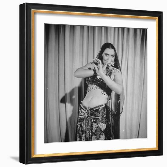 Egyptian Dance and Film Star Tahia Carioca Doing Belly Dance-Bob Landry-Framed Premium Photographic Print