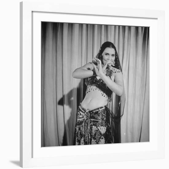 Egyptian Dance and Film Star Tahia Carioca Doing Belly Dance-Bob Landry-Framed Premium Photographic Print