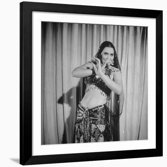 Egyptian Dance and Film Star Tahia Carioca Doing Belly Dance-Bob Landry-Framed Premium Photographic Print