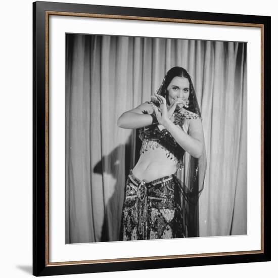 Egyptian Dance and Film Star Tahia Carioca Doing Belly Dance-Bob Landry-Framed Premium Photographic Print