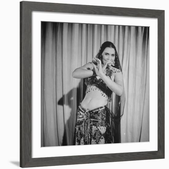 Egyptian Dance and Film Star Tahia Carioca Doing Belly Dance-Bob Landry-Framed Premium Photographic Print