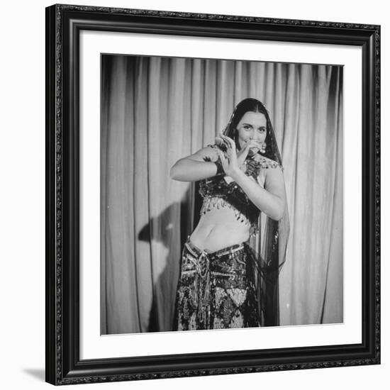 Egyptian Dance and Film Star Tahia Carioca Doing Belly Dance-Bob Landry-Framed Premium Photographic Print