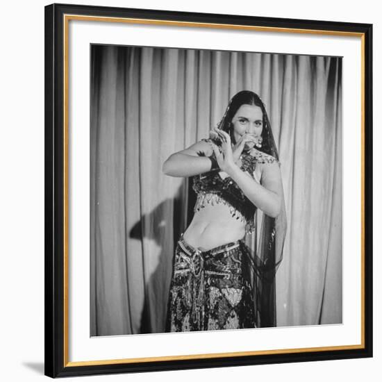 Egyptian Dance and Film Star Tahia Carioca Doing Belly Dance-Bob Landry-Framed Premium Photographic Print