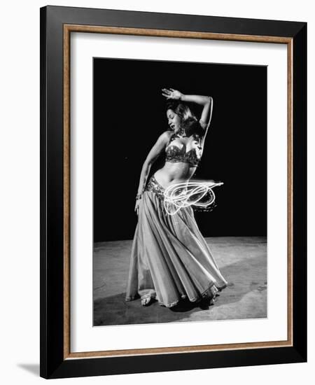 Egyptian Dancer Samia Gamal, Thrusting Sidewise to Make a Lassolike Pattern-Loomis Dean-Framed Photographic Print