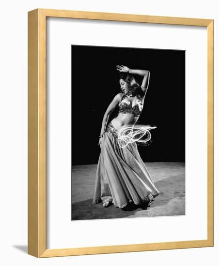 Egyptian Dancer Samia Gamal, Thrusting Sidewise to Make a Lassolike Pattern-Loomis Dean-Framed Photographic Print