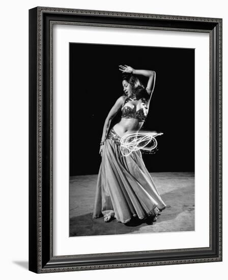 Egyptian Dancer Samia Gamal, Thrusting Sidewise to Make a Lassolike Pattern-Loomis Dean-Framed Photographic Print