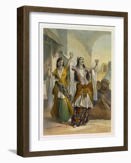 Egyptian Dancing Girls Performing the Ghawazi, Rosetta, The Valley of the Nile-Achille-Constant-Théodore-Émile Prisse d'Avennes-Framed Giclee Print