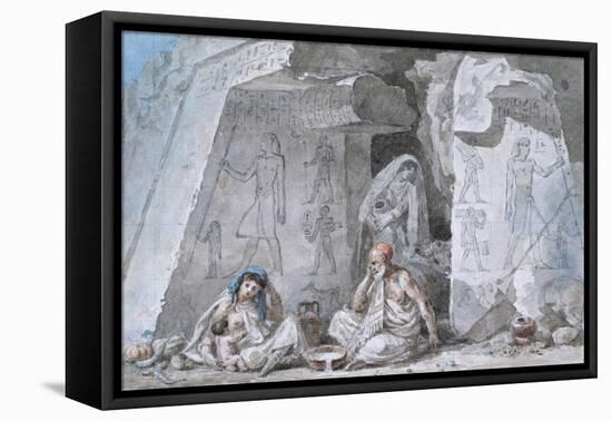 Egyptian Family Outside an Ancient Tomb, 19th Century-Vivant Denon-Framed Premier Image Canvas