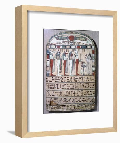 Egyptian funerary slab of Meresimen. Artist: Unknown-Unknown-Framed Giclee Print