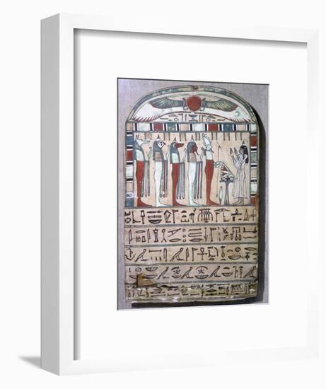 Egyptian funerary slab of Meresimen. Artist: Unknown-Unknown-Framed Giclee Print