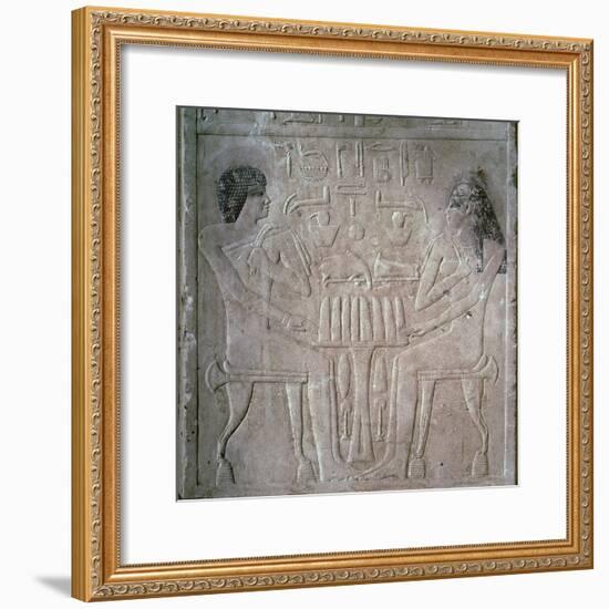 Egyptian funerary stele of a Royal Priest and his wife-Unknown-Framed Giclee Print