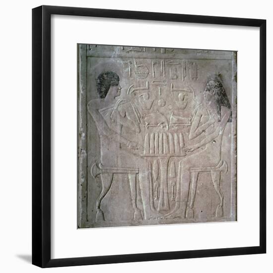 Egyptian funerary stele of a Royal Priest and his wife-Unknown-Framed Giclee Print