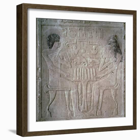 Egyptian funerary stele of a Royal Priest and his wife-Unknown-Framed Giclee Print