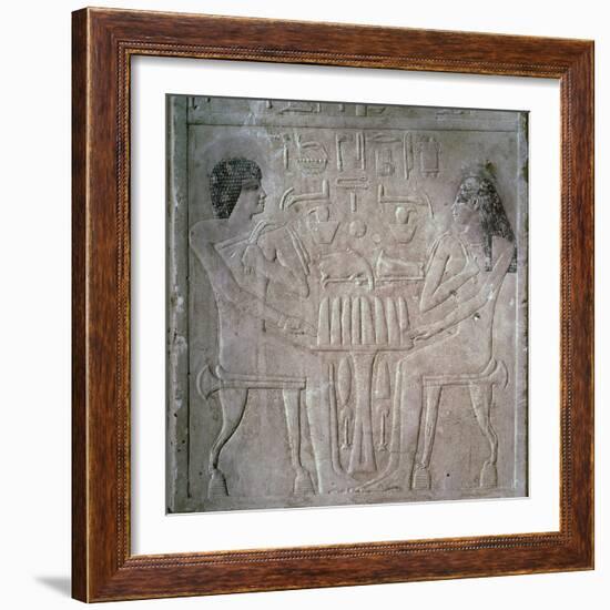 Egyptian funerary stele of a Royal Priest and his wife-Unknown-Framed Giclee Print