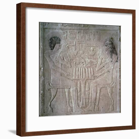 Egyptian funerary stele of a Royal Priest and his wife-Unknown-Framed Giclee Print