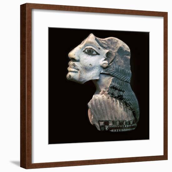 Egyptian glazed relief of a Lybian captive. Artist: Unknown-Unknown-Framed Giclee Print