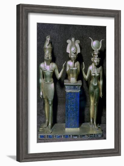 Egyptian gold statuettes of Osiris, Horus, and Isis. Artist: Unknown-Unknown-Framed Giclee Print