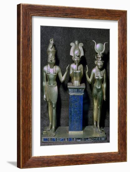 Egyptian gold statuettes of Osiris, Horus, and Isis. Artist: Unknown-Unknown-Framed Giclee Print