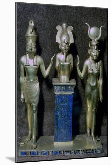 Egyptian gold statuettes of Osiris, Horus, and Isis. Artist: Unknown-Unknown-Mounted Giclee Print
