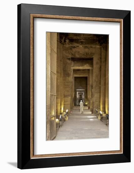 Egyptian man at Edfu Temple, Egypt.-Julien McRoberts-Framed Photographic Print