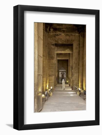 Egyptian man at Edfu Temple, Egypt.-Julien McRoberts-Framed Photographic Print