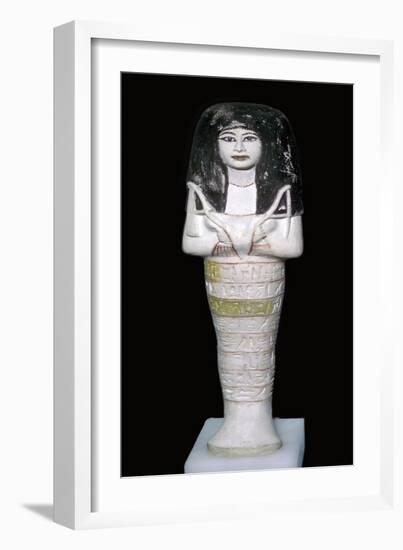 Egyptian painted limestone shabti. Artist: Unknown-Unknown-Framed Giclee Print