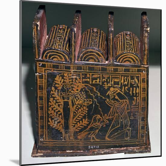 Egyptian painted shabti-box of Anhai-Unknown-Mounted Giclee Print