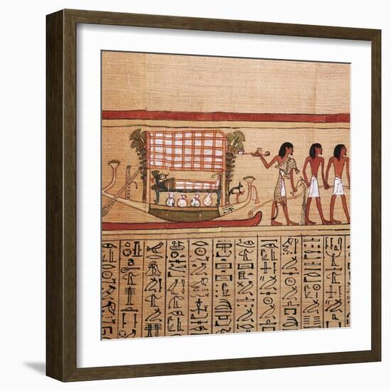 Egyptian papyrus depicting taking the mummy to the necropolis, 13th century BC-Unknown-Framed Giclee Print