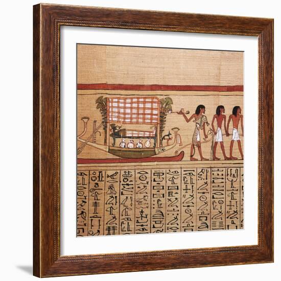 Egyptian papyrus depicting taking the mummy to the necropolis, 13th century BC-Unknown-Framed Giclee Print