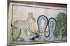 Egyptian papyrus of the cat of Ra killing Apophis the snake of evil. Artist: Unknown-Unknown-Mounted Giclee Print