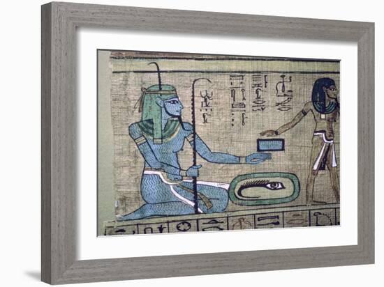 Egyptian papyrus showing the god Nun. Artist: Unknown-Unknown-Framed Giclee Print