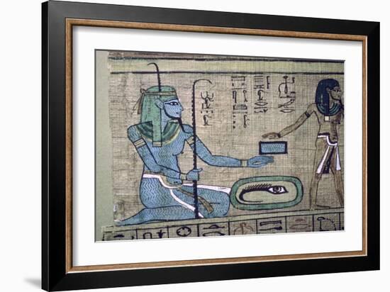 Egyptian papyrus showing the god Nun. Artist: Unknown-Unknown-Framed Giclee Print