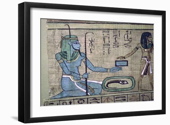 Egyptian papyrus showing the god Nun. Artist: Unknown-Unknown-Framed Giclee Print