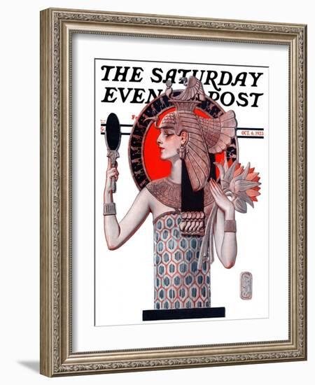 "Egyptian Queen," Saturday Evening Post Cover, October 6, 1923-Joseph Christian Leyendecker-Framed Giclee Print