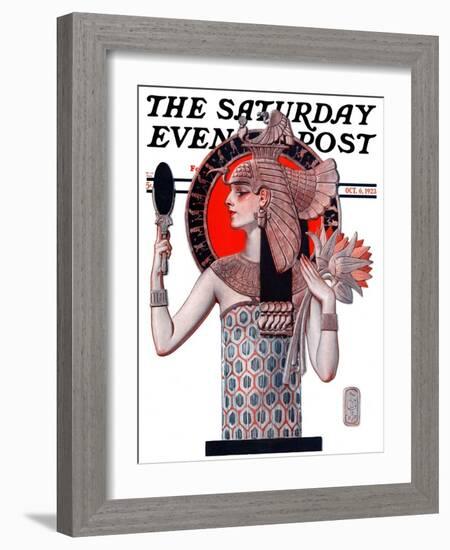 "Egyptian Queen," Saturday Evening Post Cover, October 6, 1923-Joseph Christian Leyendecker-Framed Giclee Print