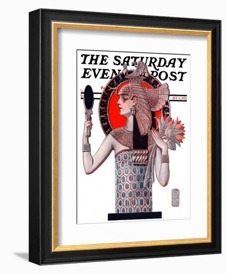 "Egyptian Queen," Saturday Evening Post Cover, October 6, 1923-Joseph Christian Leyendecker-Framed Giclee Print