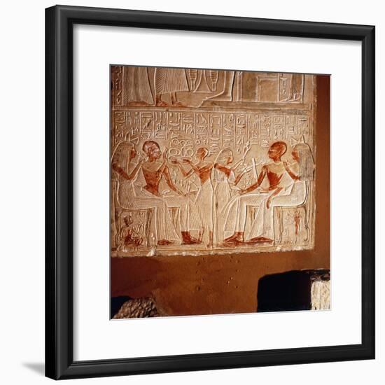 Egyptian relief, A Funerary banquet-Unknown-Framed Giclee Print