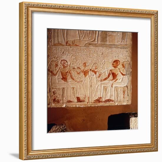 Egyptian relief, A Funerary banquet-Unknown-Framed Giclee Print