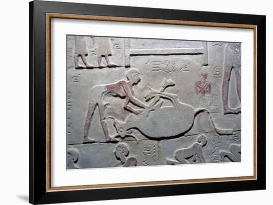 Egyptian relief of the cutting up of a carcass-Unknown-Framed Giclee Print