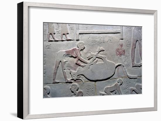 Egyptian relief of the cutting up of a carcass-Unknown-Framed Giclee Print